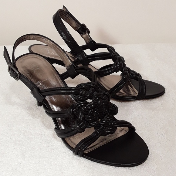 LOFT black heels sandal shoes with slingback strap - Picture 3 of 8